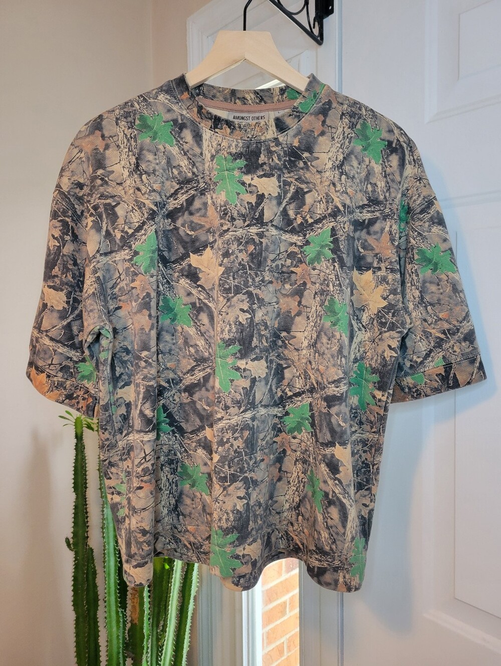 Amongst Others Drop-Shoulder Boxy Camouflage T-Shirt, Size Mens Large